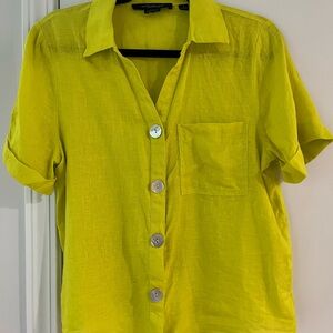 Marc New York Lemon Yellow Linen Shirt